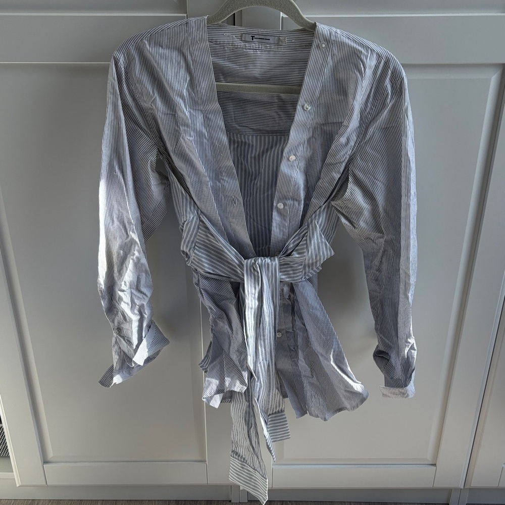 Alexander Wang Navy and White Striped Shirt